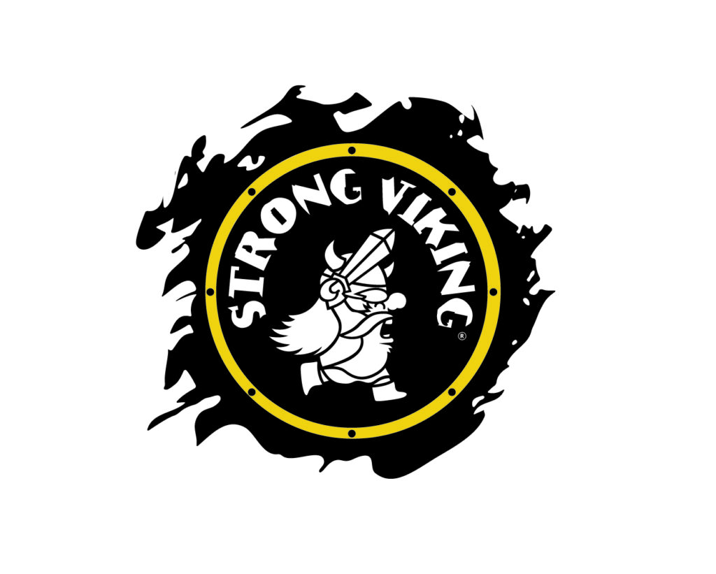 Strong Viking logo vlam zwart wit